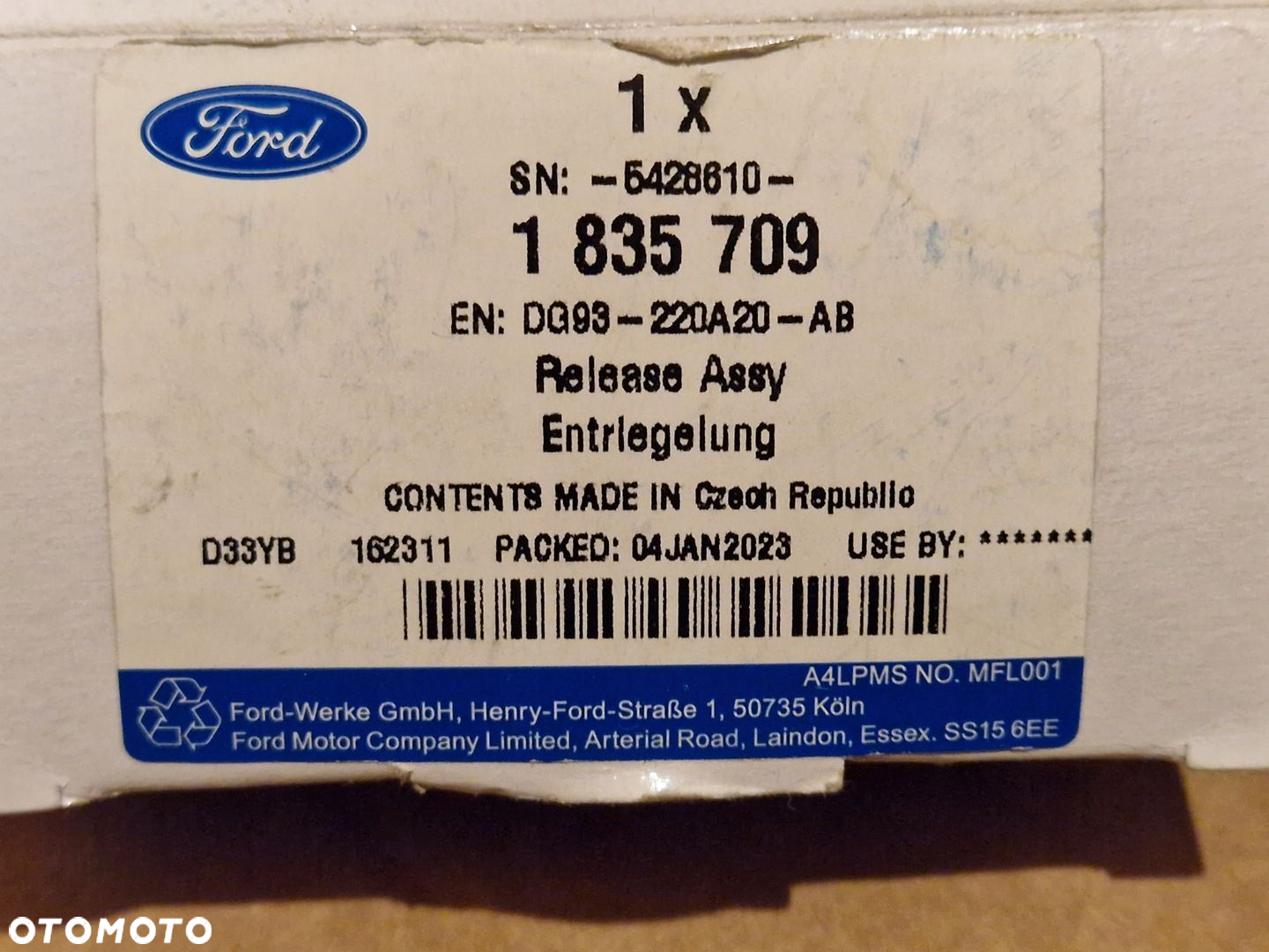 Mondeo Mk5 V Czujnik zwalniający klapkę wlewu paliwa 1835709 NOWY ORYGINAŁ - 2