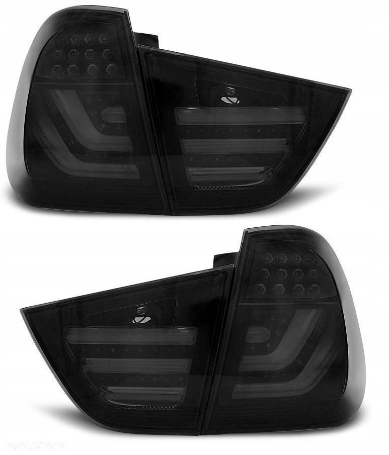 Lampy tylne kpl Led Bar Neon Tuning Czarne Bmw 3 e91 kombi touring Lift 08- - 2