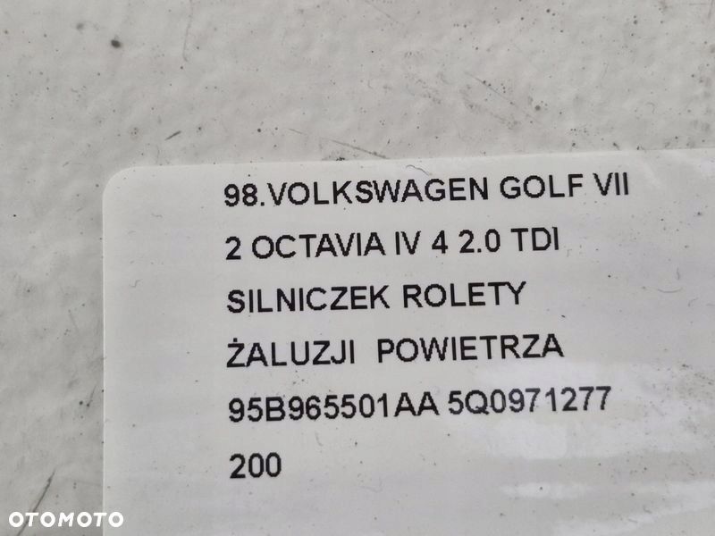 VOLKSWAGEN GOLF VII 2 OCTAVIA IV 2 2.0 SILNICZEK ROLETY ŻALUZJI POWIETRZA - 8