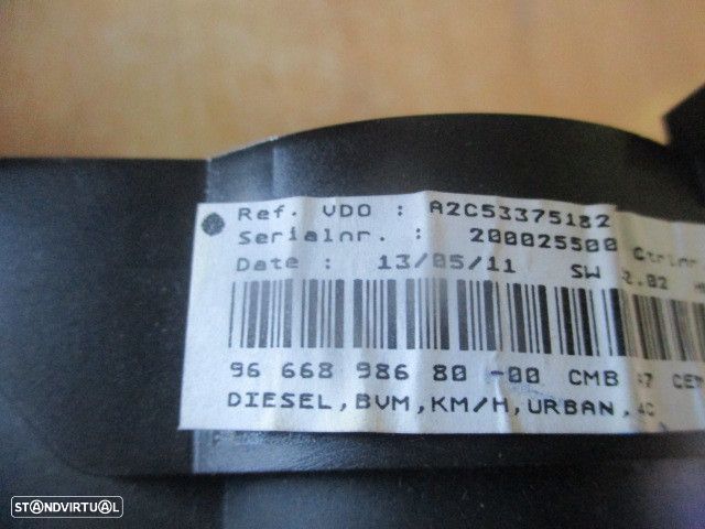 Quadrante 9666898680 PEUGEOT 207 2011 1.4HDI   5 PRETO KM/H DIGITAL PEUGEOT 207 2014 1.4HDI 70CV 5P CINZA - 4