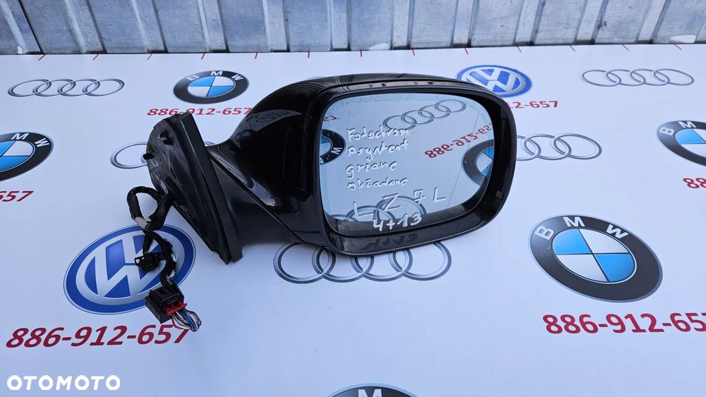 Audi Q7 4L Lusterko zewnętrzne Prawe 13+4 PIN Kabli Składane Grzane Fotochrom Asystent LZ7L - 1