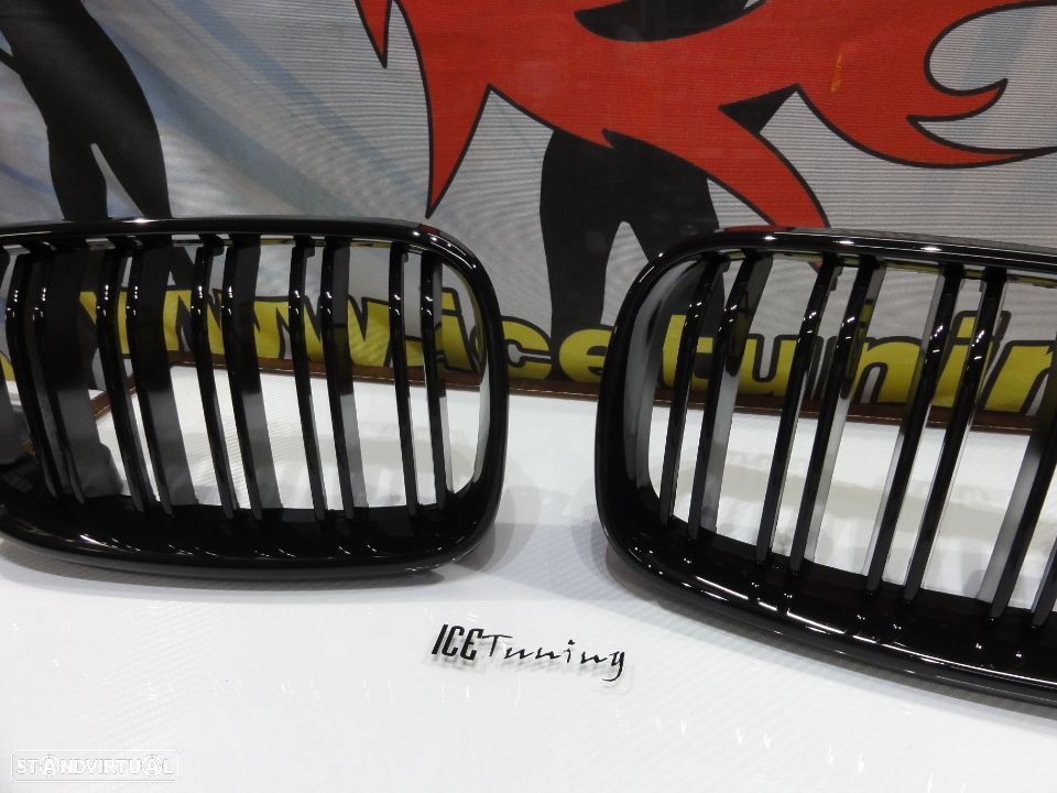 Grelha frontal em plástico ABS para BMW F22 / F23 M2 look / dupla lâmina em preto piano brilhante - 6