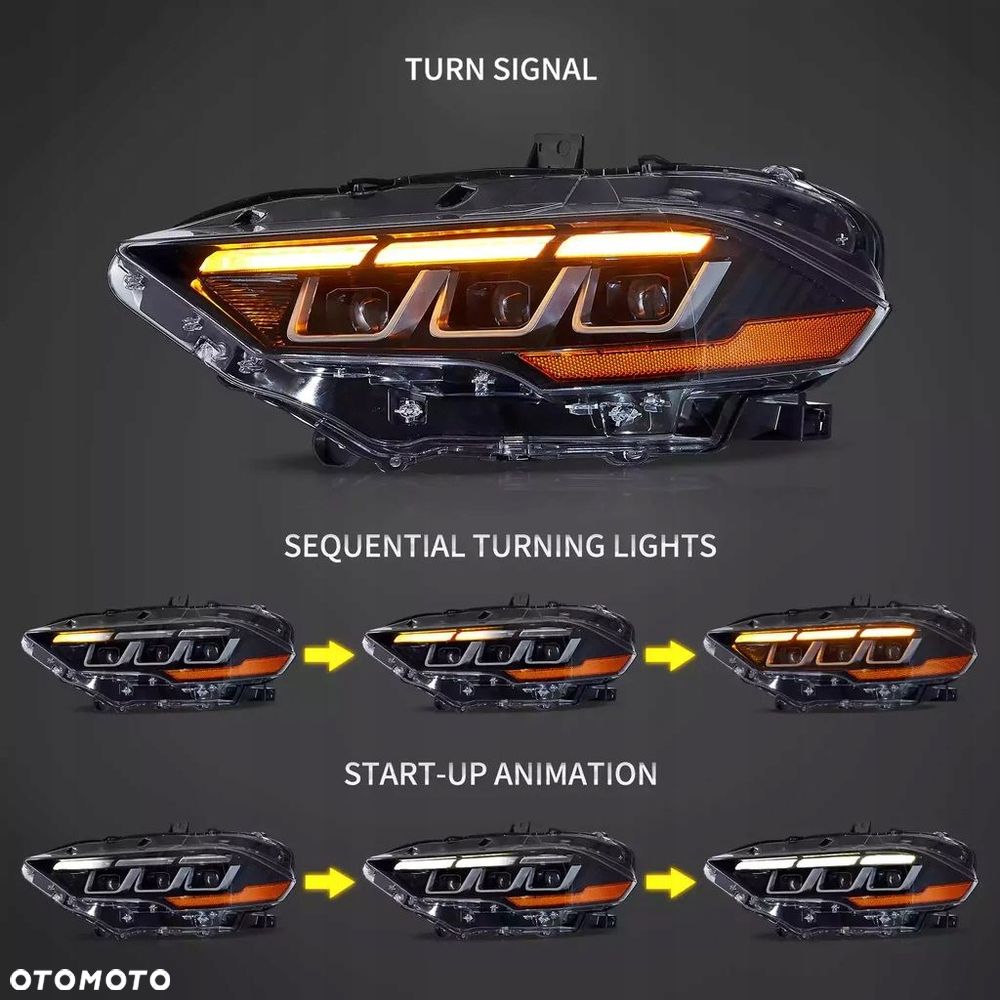 Reflektory Lampy kpl VLand Full Led Neon Tuning Ford Mustang VI 6 Lift 18- - 7