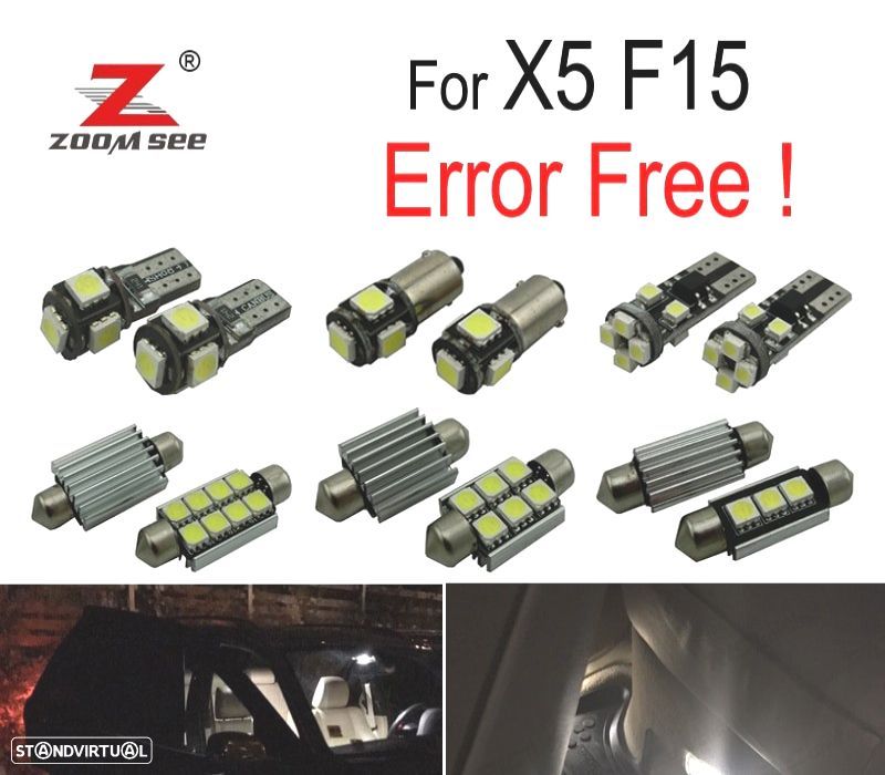 KIT COMPLETO DE 20 LÂMPADAS LED INTERIOR PARA BMW X5 F15 M DEPORTE SDRIVE 35I 50I 35I 35D 2014 + - 1