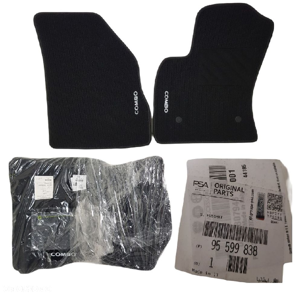 FABRYCZNIE NOWE PRZEDNIE ORYGINALNE DYWANIKI WELUROWE OPEL COMBO D 11-18 95599838 - 1