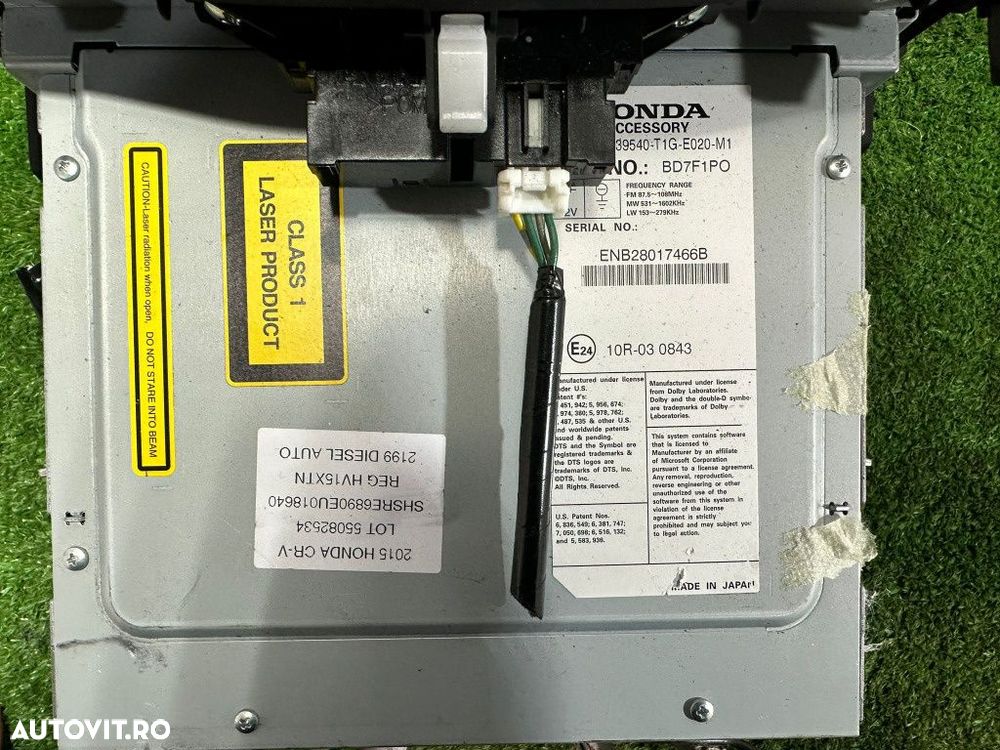 Display navigatie navi radio cd multimedia bluetooth bt [ honda cr-v 4 ] cod: bd7f1po, enb28017466b - 3