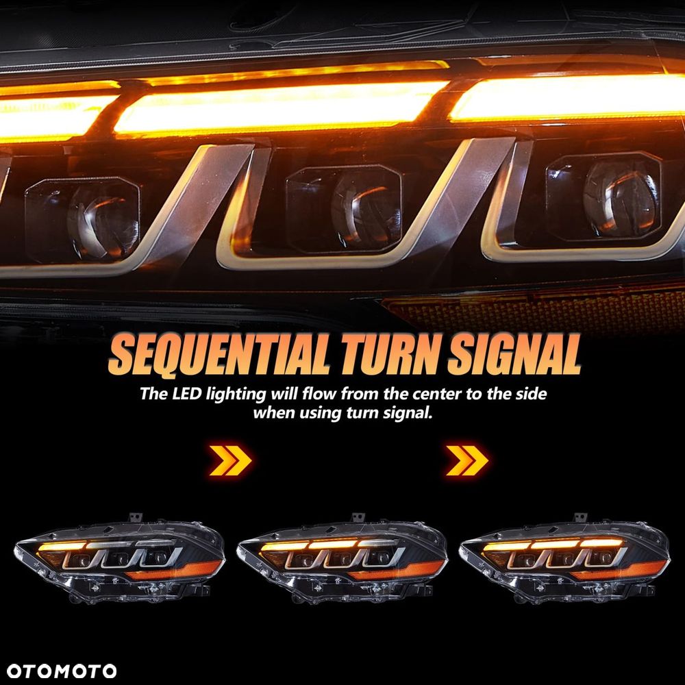 Reflektory Lampy kpl VLand Full Led Neon Tuning Ford Mustang VI 6 Lift 18- - 5