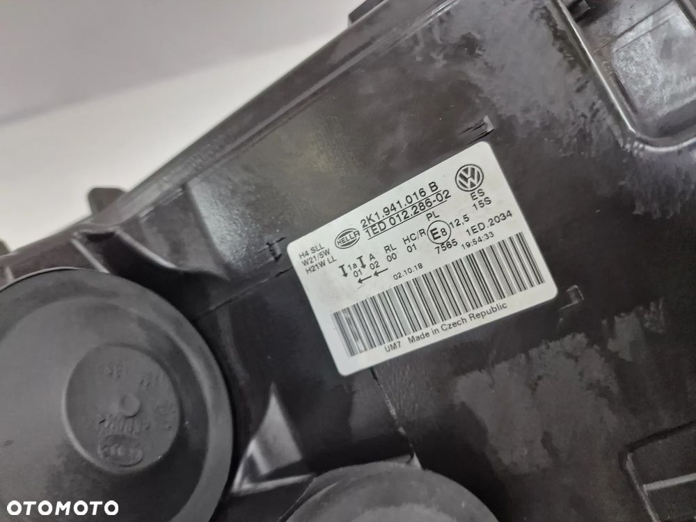 VW CADDY 4 IV 2K5 15- PRAWA LAMPA PRZEDNIA PRZÓD , NR 2K1941016B , NR AUKCJI LA53 - 18