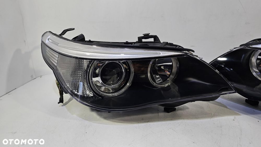 Bmw e60 e61 lampy przód przednie bi-xenon skrętny komplet eu - 6