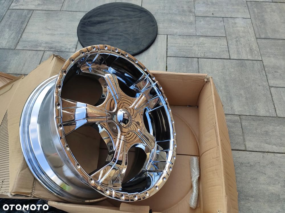 Nowe Felgi chrom chromowane 20 cali 5x114.3 5x120 20x8.5 ET30 chrysler BMW dodge + opony 245/45/20 + czujniki - 6