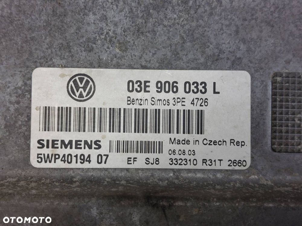 ZESTAW STARTOWY VOLKSWAGEN POLO IV 1.2 12V 03E906033L 4B0905851G 6Q0920800P - 2