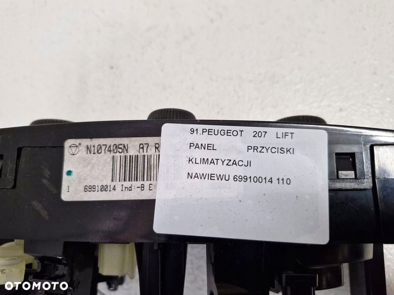 peugeot 207 lift panel przyciski nawiewu klimatyzacji 69910014 - 6