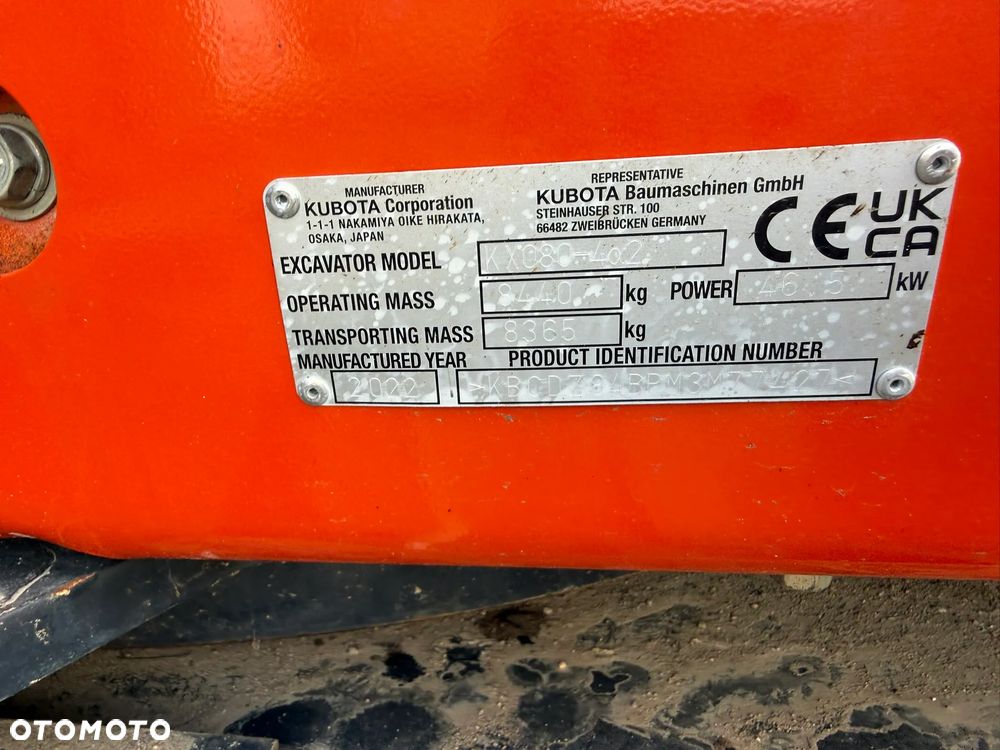 Kubota KX 080 - 4 alfa 2 - tylko 1181 MTG - 10