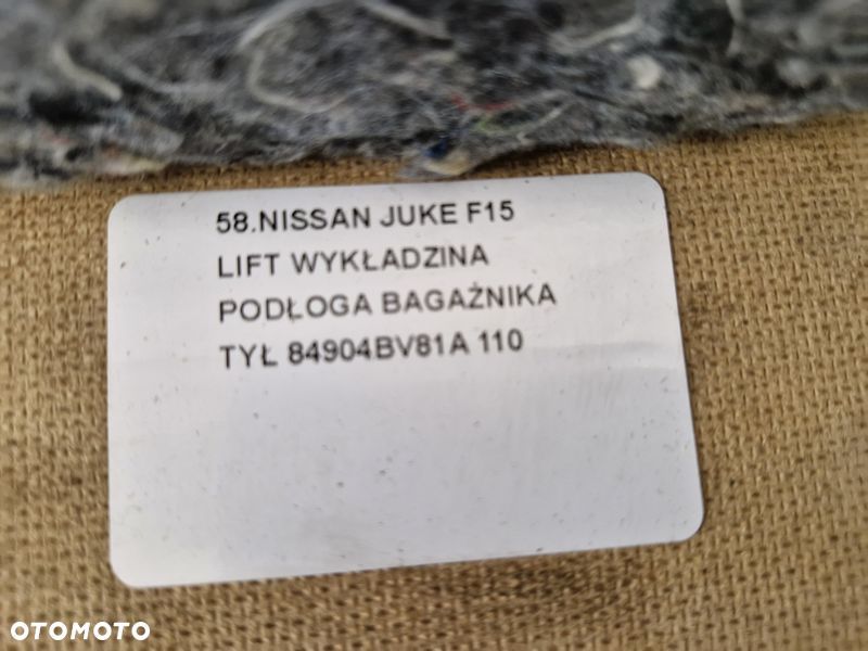 NISSAN JUKE F15 LIFT WYKŁADZINA PODŁOGA BAGAŻNIKA TYŁ 84904BV81A - 6