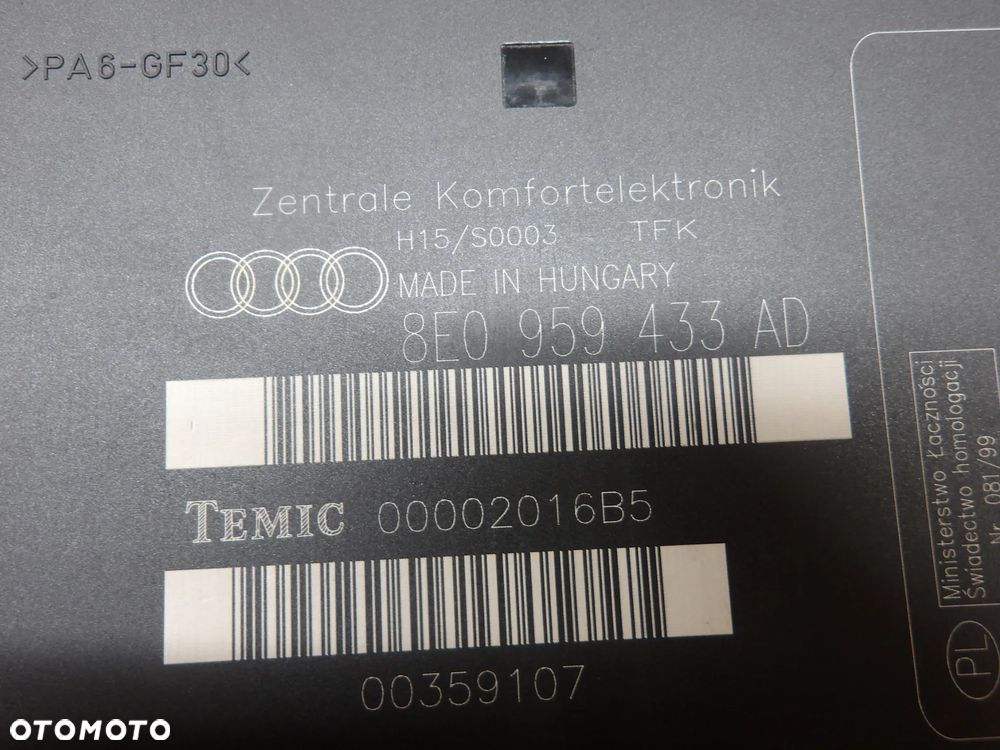AUDI A4 B6 01-04 KOMBI MODUŁ KOMFORTU 8E0959433AD - 4