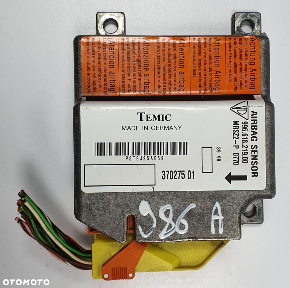 MODUŁ STEROWNIK AIRBAG AIR BAG PORSCHE BOXSTER 986 99661821900 - 1