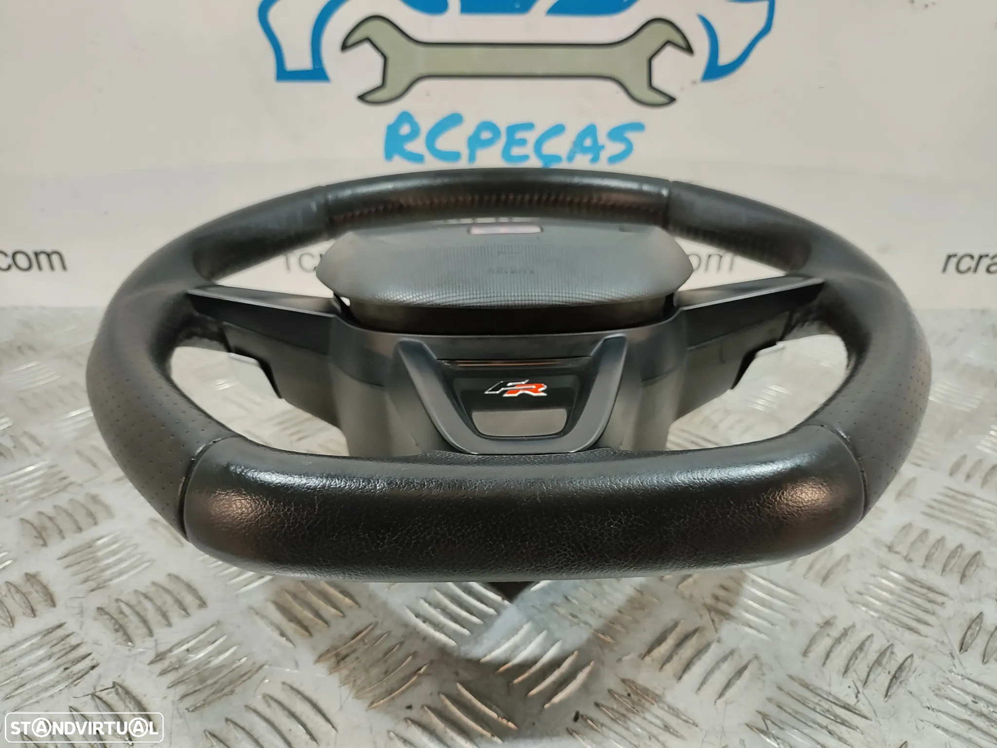 VOLANTE GUIADOR COMPLETO FLAT BOTTOM SEAT IBIZA IV 4 MK4 6J FR 6J0419091 PELE PERFURADA PATILHAS AIRBAG - 10