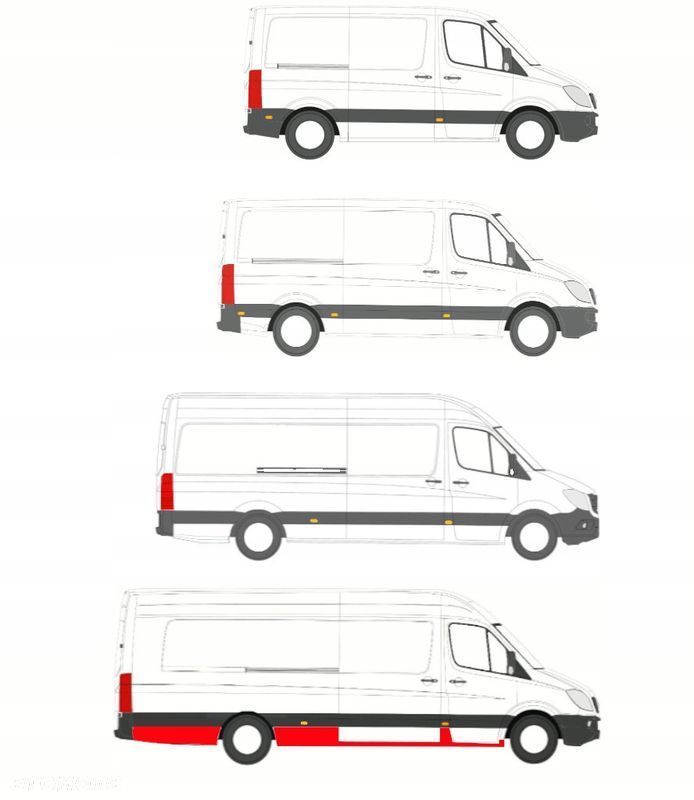 Reperaturka Progi / progi Sprinter 906 / Crafter 06-18 wersja Maxi L4 Prawe - 1