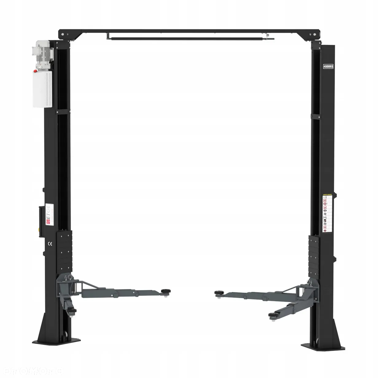 Podnośnik dwukolumnowy asymetryczny ETGE-3440ASY BLACK – 4000 KG, CE + UDT - 2
