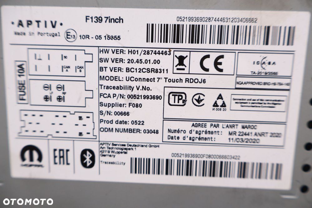 FIAT PANDA III RADIO EKRAN NAWIGACJA '00521993690 - 6