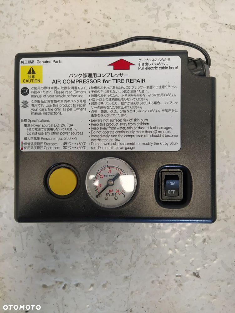 TOYOTA LEXUS POMPKA KOMPRESOR ZESTAW NAPRAWCZY OPONY KOŁA NOWY ORYGINAŁ - 3