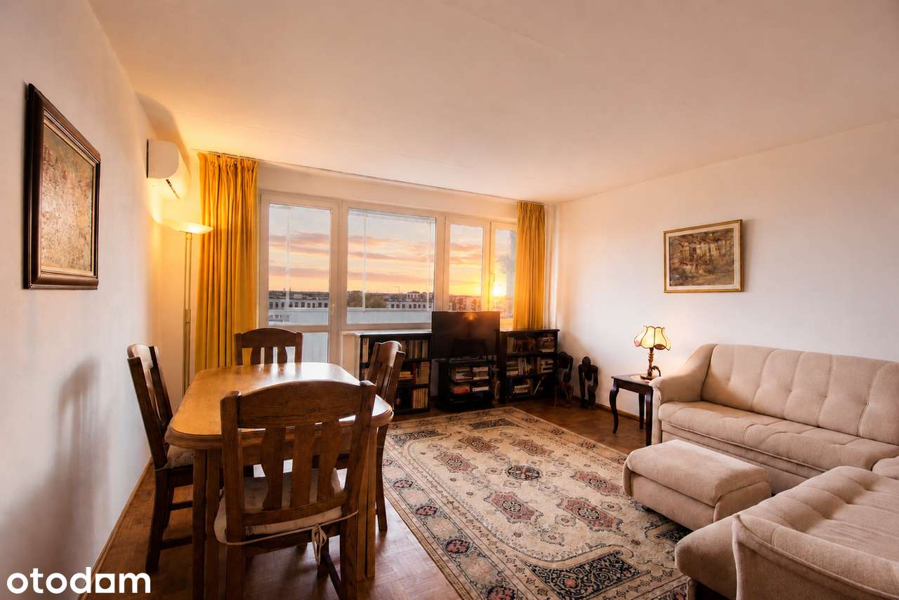 3 pokoje 75m² z panoramą Warszawy i METREM! Klimatyzacja.