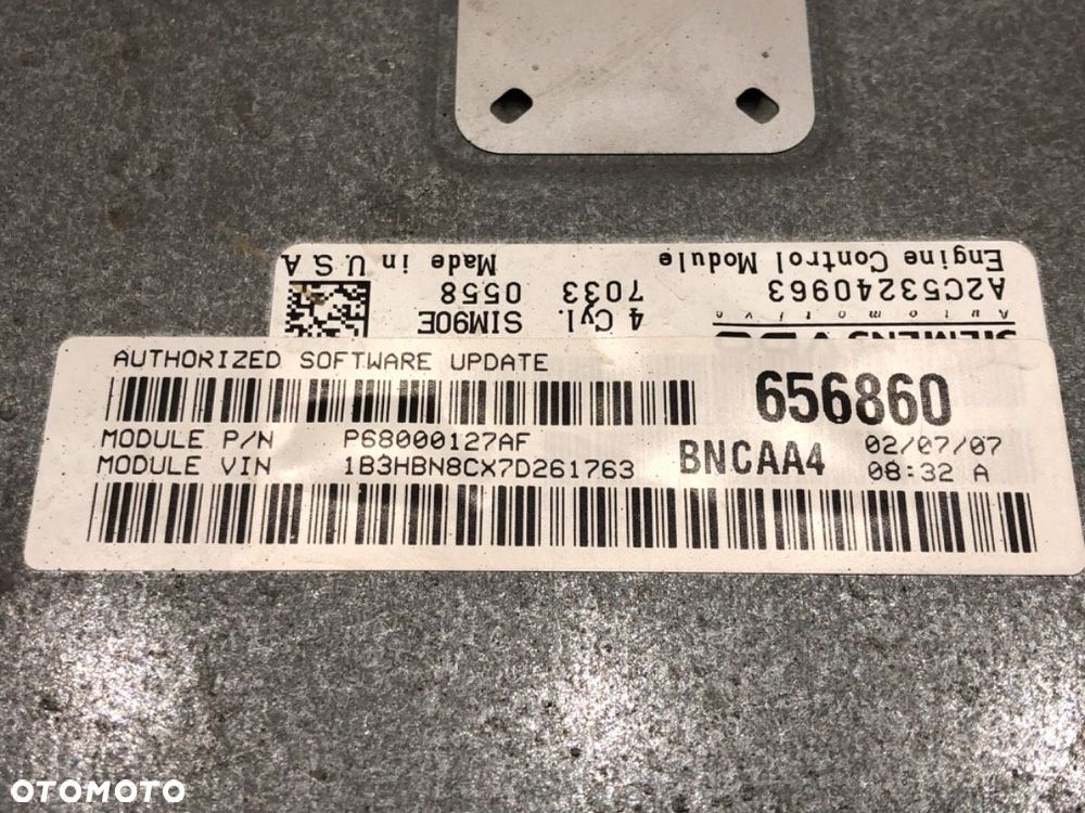 KOMPUTER SILNIKA - 167.00 PLN - DODGE CALIBER 2006 - 2022 1.8 110 kW [150 KM] benzyna 2006 - 2009 - 4