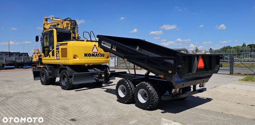 Komatsu PW160-10 ( PW 160, 148) głowica Engcon Rototilt szczypce przyczepa BIGAB BT-8 - 3