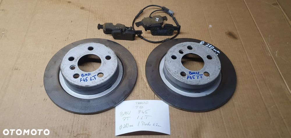 Tarcze hamulcowe tył tylne klocki 280 mm BMW 2 F45 1.5D - 1