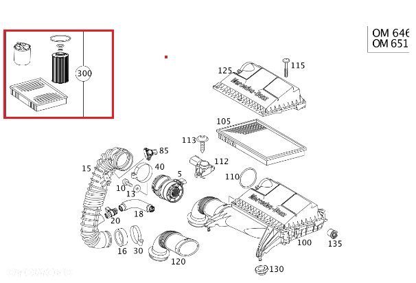 MERCEDES VITO W639 Zestaw filtrów eksploatacja OE - 3