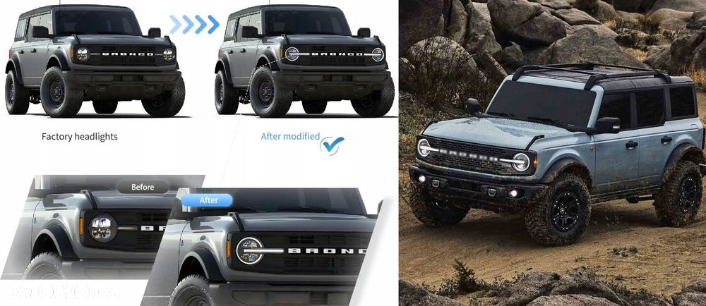 Reflektory Lampy L+R Vland LED Tuning Black Ford Bronco VI mk6 u725 - 10