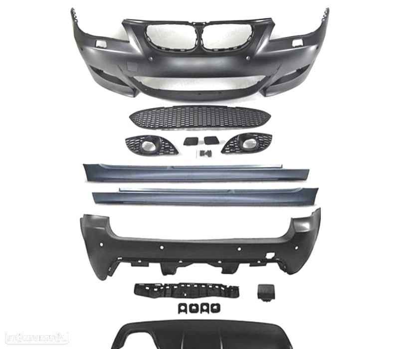 KIT CARROÇARIA BMW E61 TOURING 03-07 COM PDC + LAVA FAROIS LOOK M5 - 3