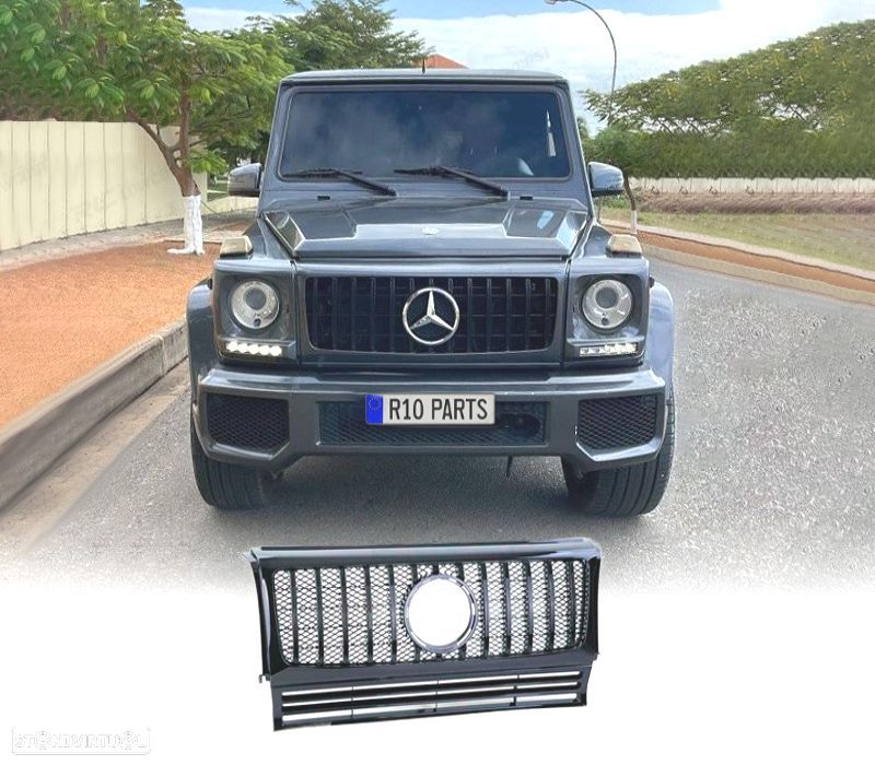 GRELHA FRONTAL MERCEDES CLASE G W463 90-18 LOOK AMG PRETO BRILHANTE - 1