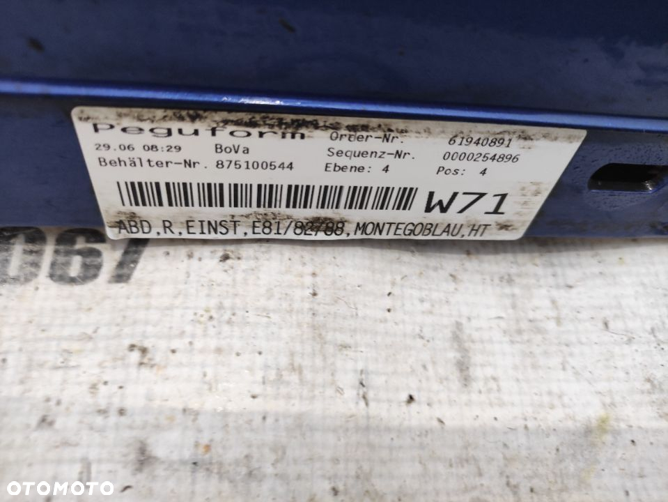 BMW E81 Listwa Progowa Próg Nakładka Prawa Montegoblau - 6