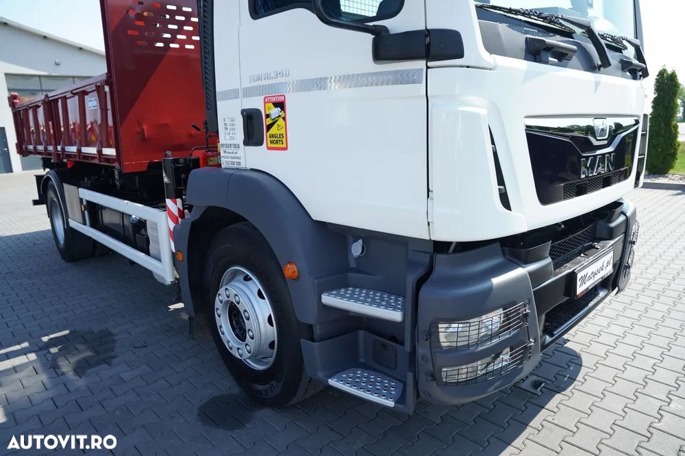 MAN TGM 18.340 / 4X2 / BASCĂLĂTOR 3 DIRECȚII / HIDRODOXIE LATERALĂ / BORDMATIC + HDS FASSI F165.0.22 / ROTATOR / GRAPER / TELECOMANDĂ / EURO - 17