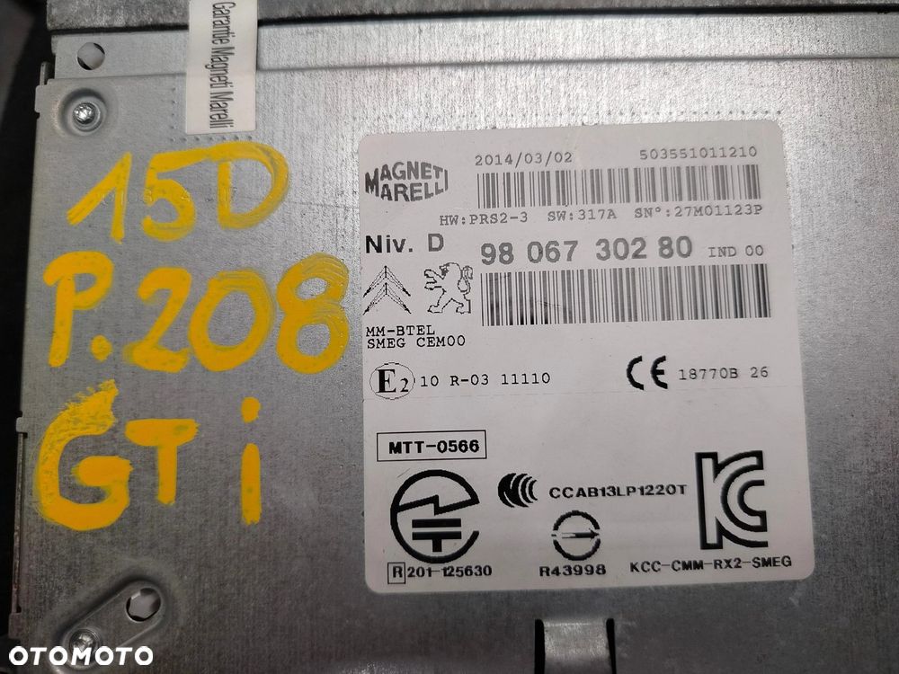PEUGEOT 208 I 2012R- RADIO NAWIGACJA GPS 9806730280 - 5