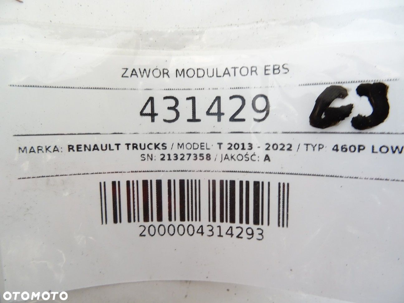 ZAWÓR MODULATOR EBS - 150.00 PLN - RENAULT TRUCKS T 2013 - 2022 460P LOW 21327358 K038401 - 6