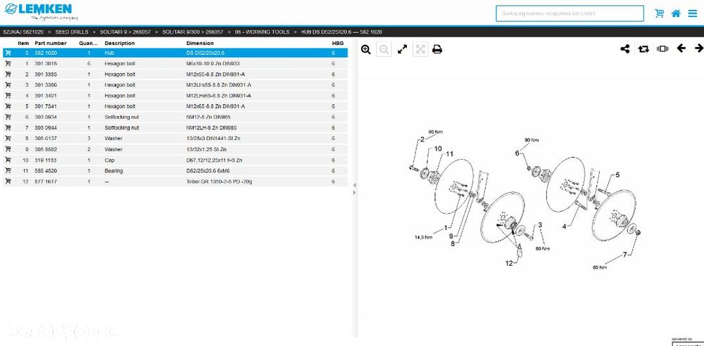 Zestaw naprawczy talerza LEMKEN Solitair 5821020 - 2