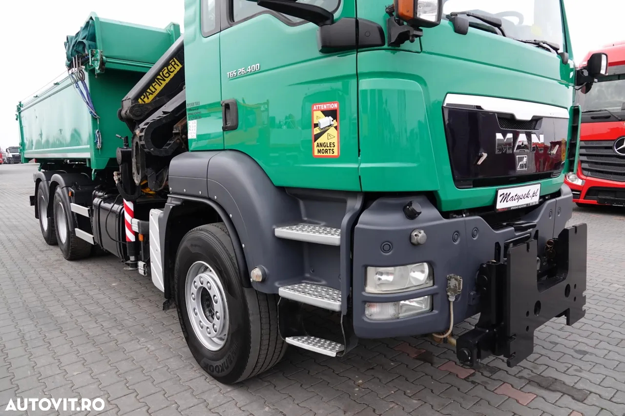 MAN TGS 26.400 / 6X4 / BASCULANTE + HDS PALFINGER PK 16502 / HYDROBURTA / BORDMATIC / IMPORTAT - 12