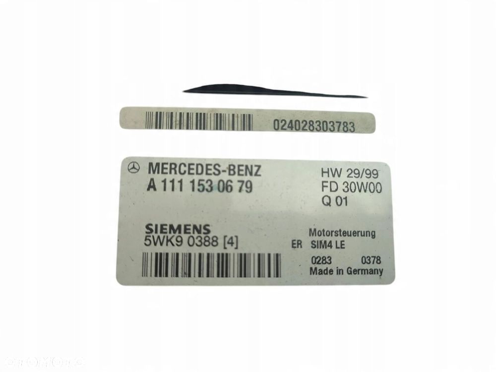 KOMPUTER STEROWNIK SILNIKA MERCEDES E W210 LIFT (1999-2002) 2.0 Kompressor 163KM A1111530679 - 3