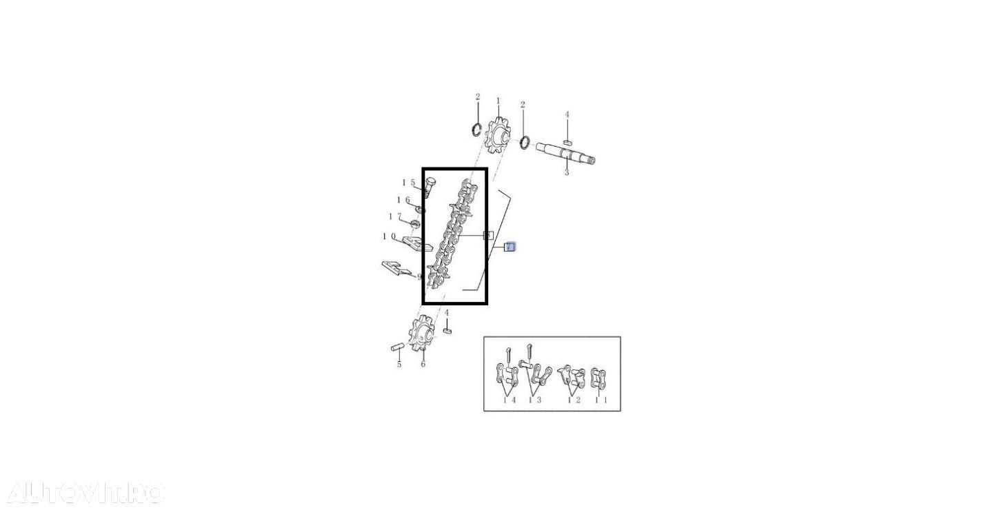 LANT ELEVATOR  NEW HOLLAND SERIE TC / SERIE 8000 /  LAVERDA SERIA L400 / L500 - 152 LINKS - 1
