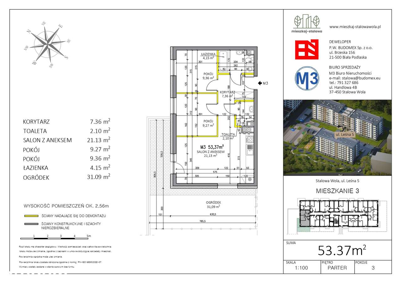 Mieszkaj - Stalowa | Nowe 3 pokoje z dużym ogródkiem 31 m²
