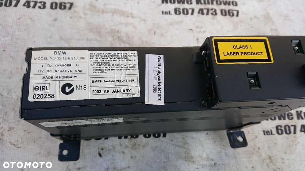 BMW E38 E39 E53 X5 E46 MINI R50 Zmieniarka CD 6 Płyt Magazynek - 13