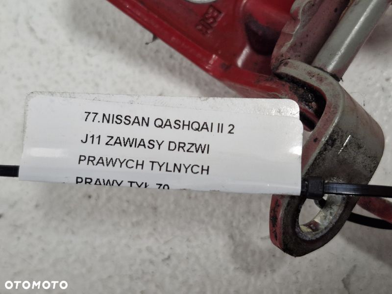 NISSAN QASHQAI II 2 J11 ZAWIASY DRZWI PRAWYCH TYLNYCH PRAWY TYŁ - 6