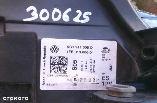 VW GOLF VII 7 LIFT LED LAMPA PRZEDNIA LEWA EUROPA ORYGINAŁ 5G1941005D - 12