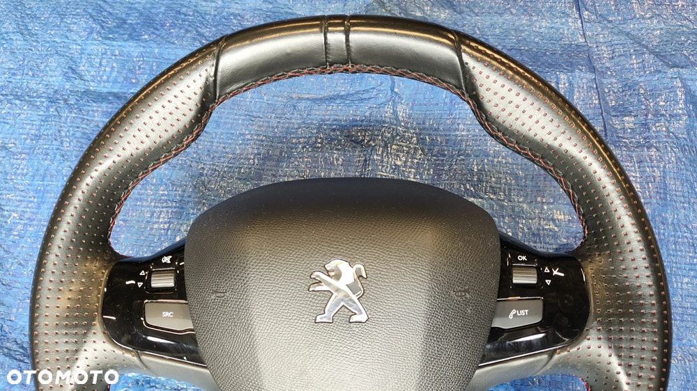 KIEROWNICA PODUSZKA AIRBAG AIR BAG GT LINE CZERWONA NIĆ KOMPLETNA BARDZO ŁADNA 98084115XU 96783105ZD PEUGEOT 308 II T9 - 3