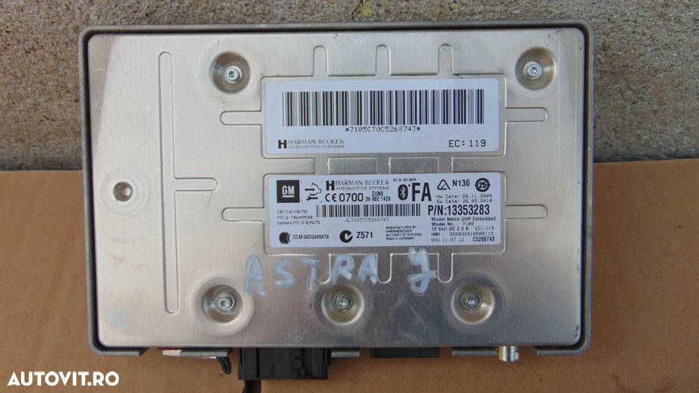 Modul bluetooth Opel Astra J an 2009-2012 cod 13353283 - 2