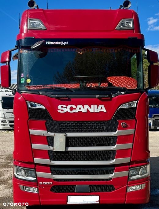Scania S500 TOPLINE STREAMLINE AUTOMAT RETARDER STANDKLIMA FULLSPOJLERY FULLLED ACC SKÓRA LODÓWKA NAVI 2xALUTANK NOWE OPONY!!! PRZÓD NA PODUSZKACH!!! EURO 6 2018 ŁADNA