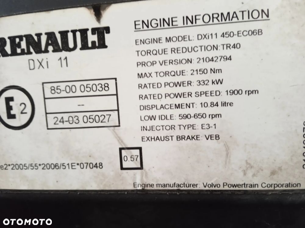 silnik słupek blok + wał + tłoki RENAULT premium 450 DXI - 9