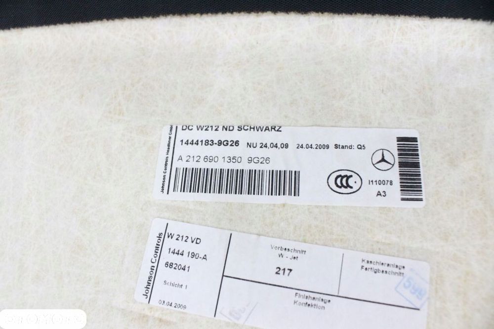 PODSUFITKA CZARNA KOMPLET SEDAN MERCEDES W212 - 6